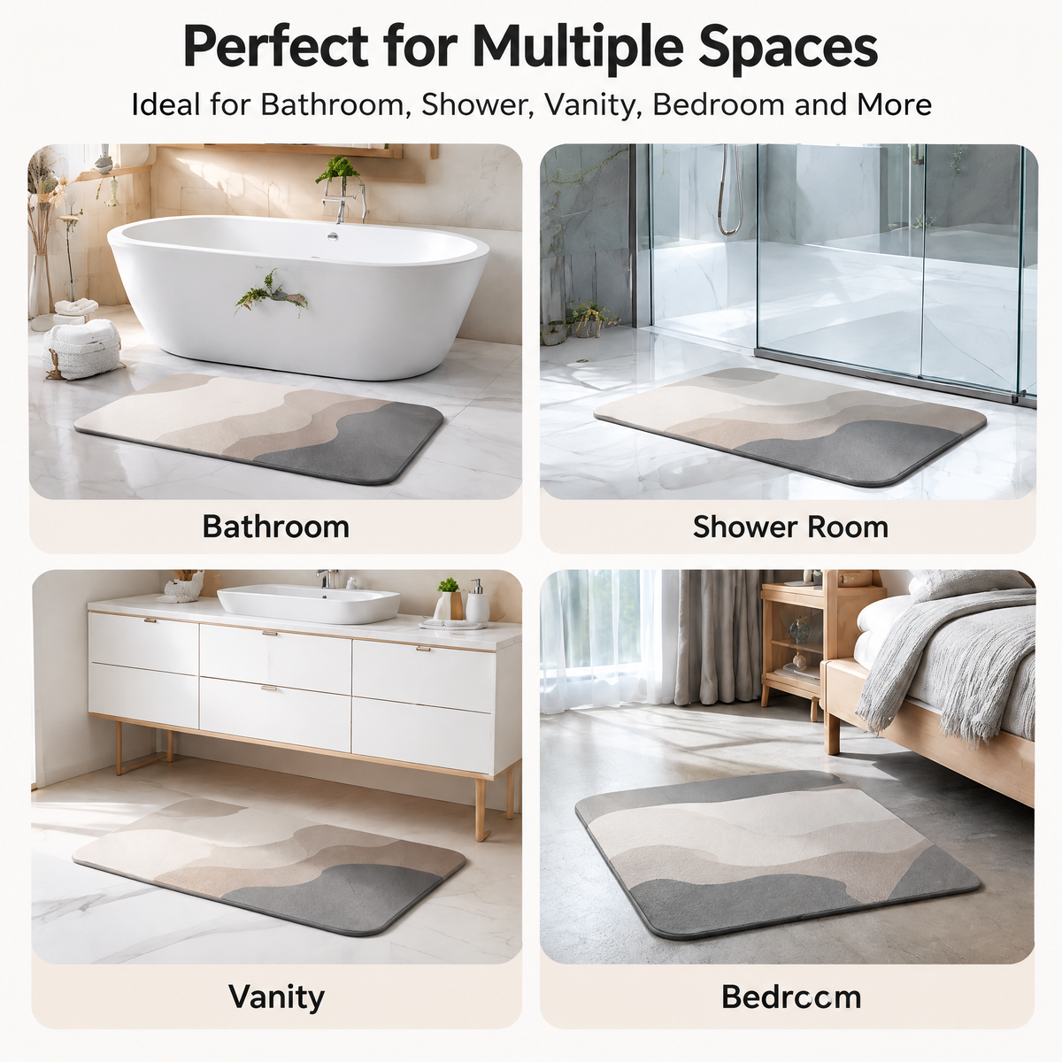 Nuvvida® DryStep Bath Mat — Ultra-Thin Quick-Absorb Floor Mat for Bathroom & Home