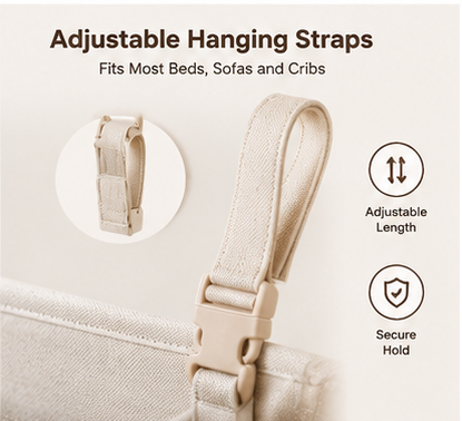 NUVVIDA® Bedside Hanging Organizer – Multi-Pocket Storage Caddy for Bed & Sofa