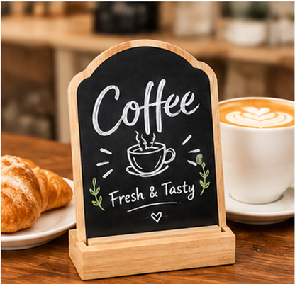 Nuvvida® NoteNest Chalkboard Sign Set — 10-Piece Mini Message Boards with Wooden Stand & Chalk Markers