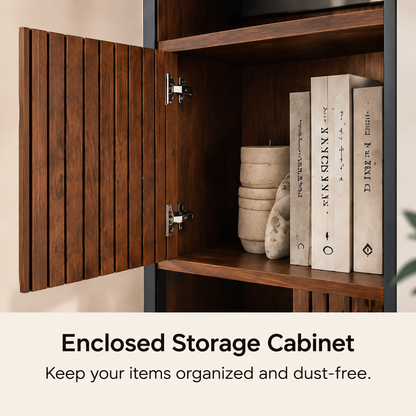 Nuvvida® FormaNest Storage Shelf — Asymmetrical Display Bookcase with Cabinet & Drawers