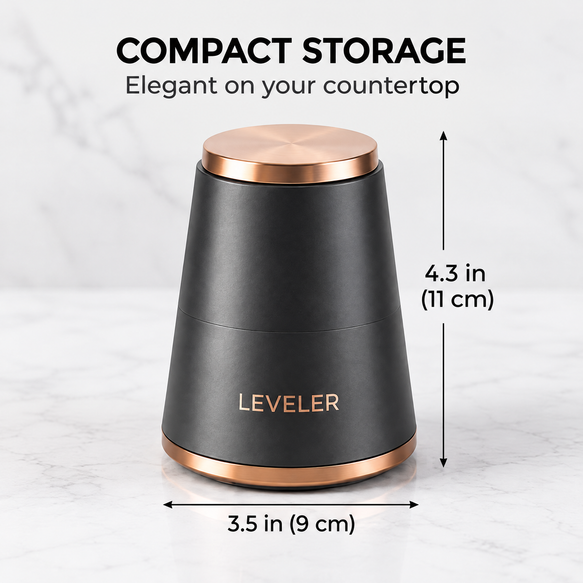 Nuvvida® MeasureNest Measuring Spoon Set — 5-Piece Spice Measuring Set with 360° Rotating Stand