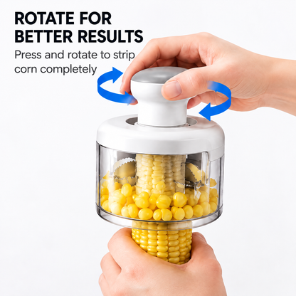 Nuvvida® CornEase Kernel Remover — Stainless Steel Corn Stripper with Catching Container