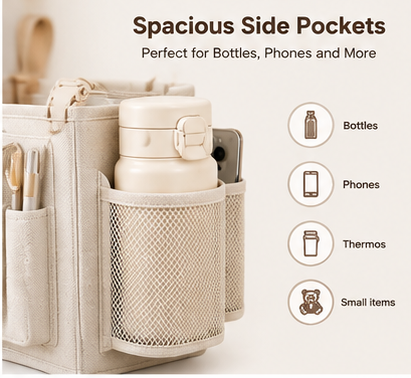 NUVVIDA® Bedside Hanging Organizer – Multi-Pocket Storage Caddy for Bed & Sofa