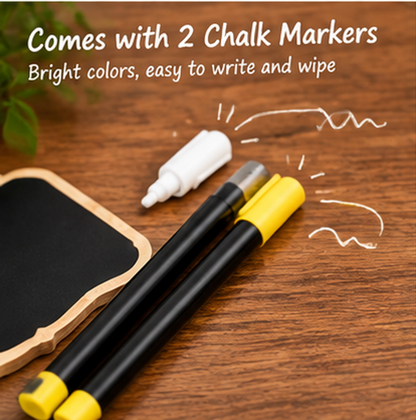 Nuvvida® NoteNest Chalkboard Sign Set — 10-Piece Mini Message Boards with Wooden Stand & Chalk Markers