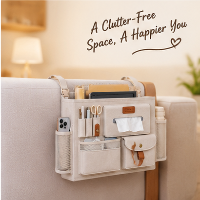 NUVVIDA® Bedside Hanging Organizer – Multi-Pocket Storage Caddy for Bed & Sofa