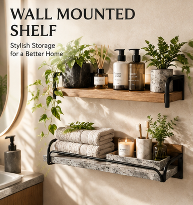Nuvvida® HavenShelf Wall Organizer — Heavy-Duty Floating Storage Shelves