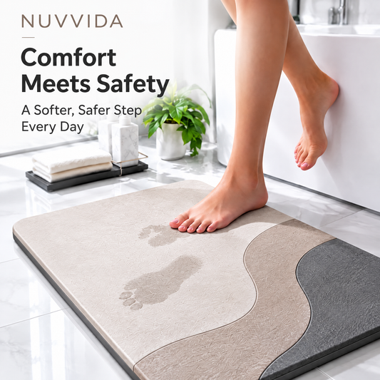 Nuvvida® DryStep Bath Mat — Ultra-Thin Quick-Absorb Floor Mat for Bathroom & Home