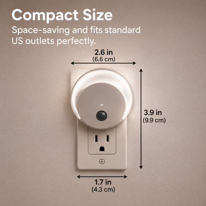 Nuvvida® GlowSense Night Light — Rotatable Plug-In Sensor Light with 3 Lighting Modes
