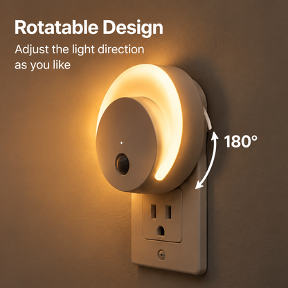 Nuvvida® GlowSense Night Light — Rotatable Plug-In Sensor Light with 3 Lighting Modes